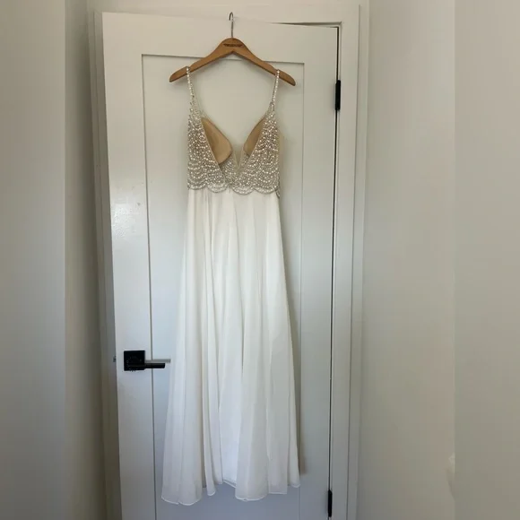 Lulus True Love White Beaded Rhinestone Maxi Dress - Picture 3 of 6